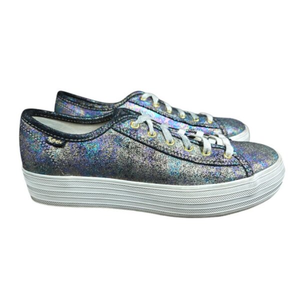 Keds Platform Triple Up Anchor Metallic Oil Slick Sneakers Dream Foam Sz 7 - Picture 8 of 11